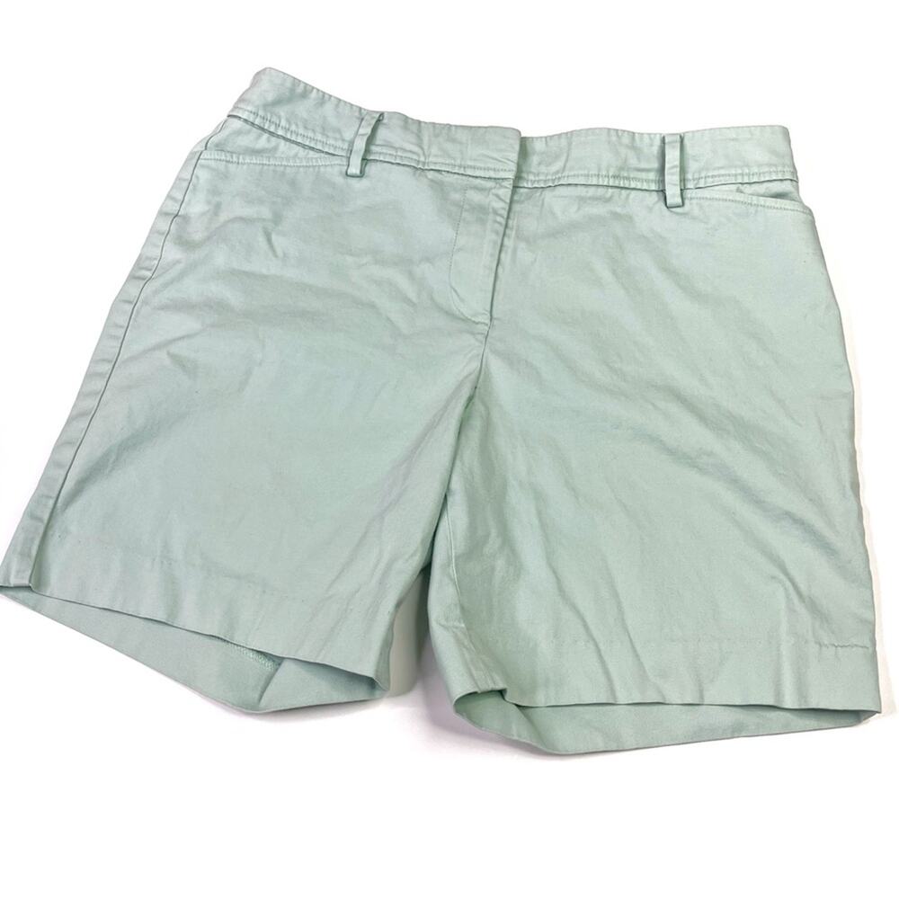 Talbots Perfect Short Mint Green Chino Shorts 98% Cotton Womens 8